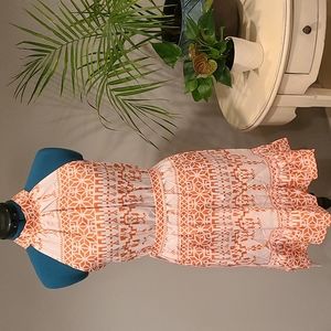 Orange & White-ish Dress / Size M